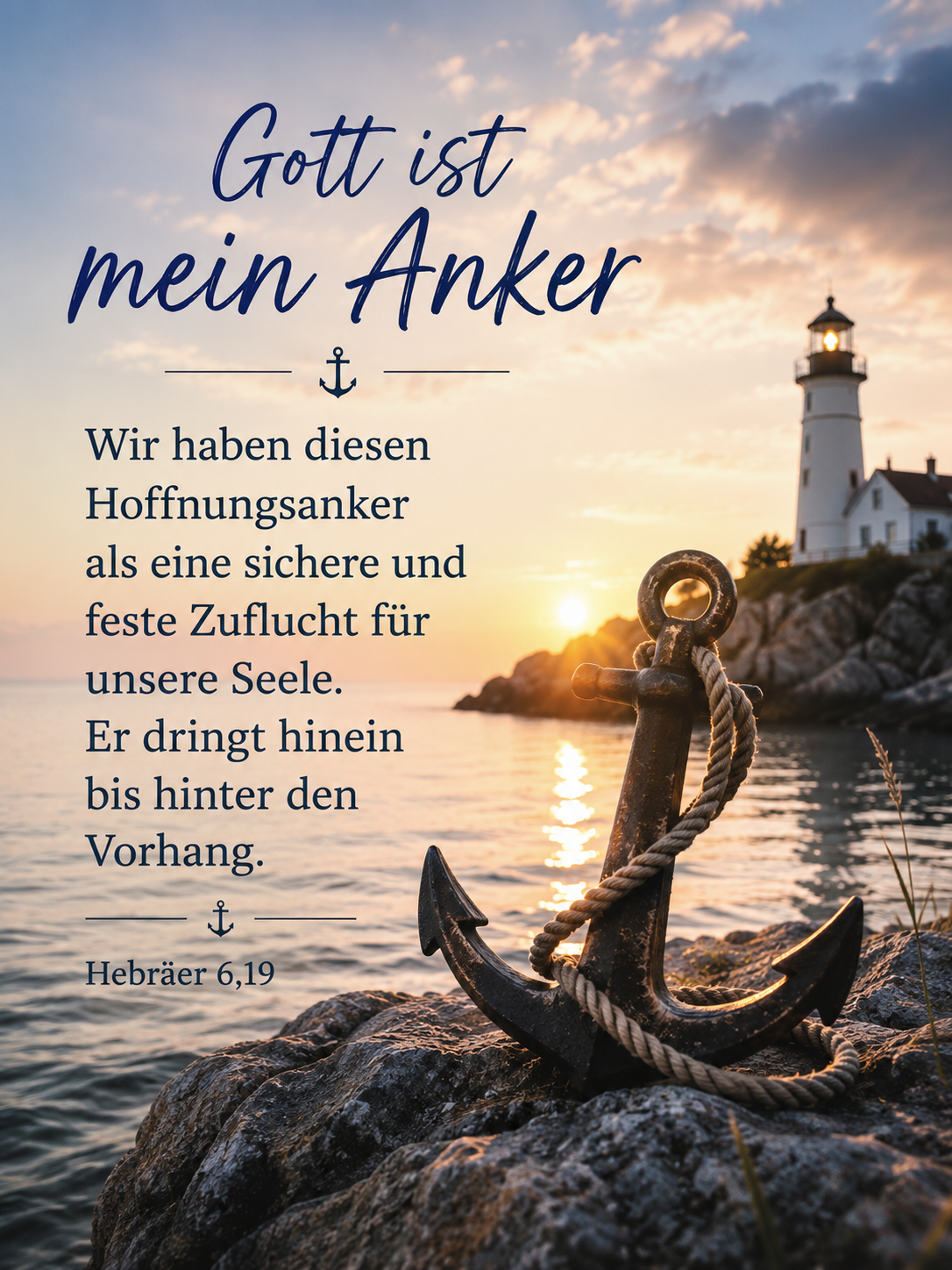 „Diese Hoffnung haben wir als einen sicheren und festen Anker der Seele.“ (Hebräer 6,19)